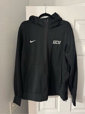 Nike Black Full-Zip Hooded Jacket with White Logos